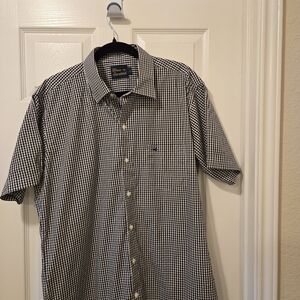 Men's Black and White Checkered Shirt Western Brand Texas Standard